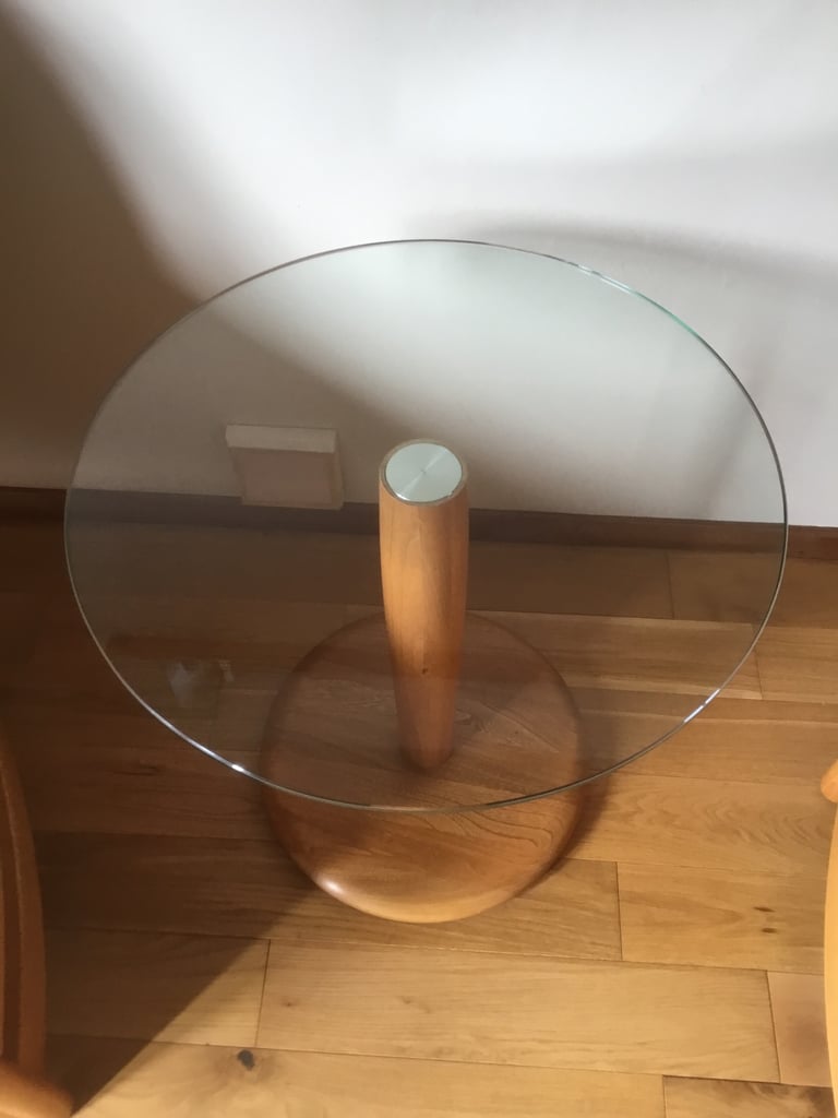 Ercol glass top side table