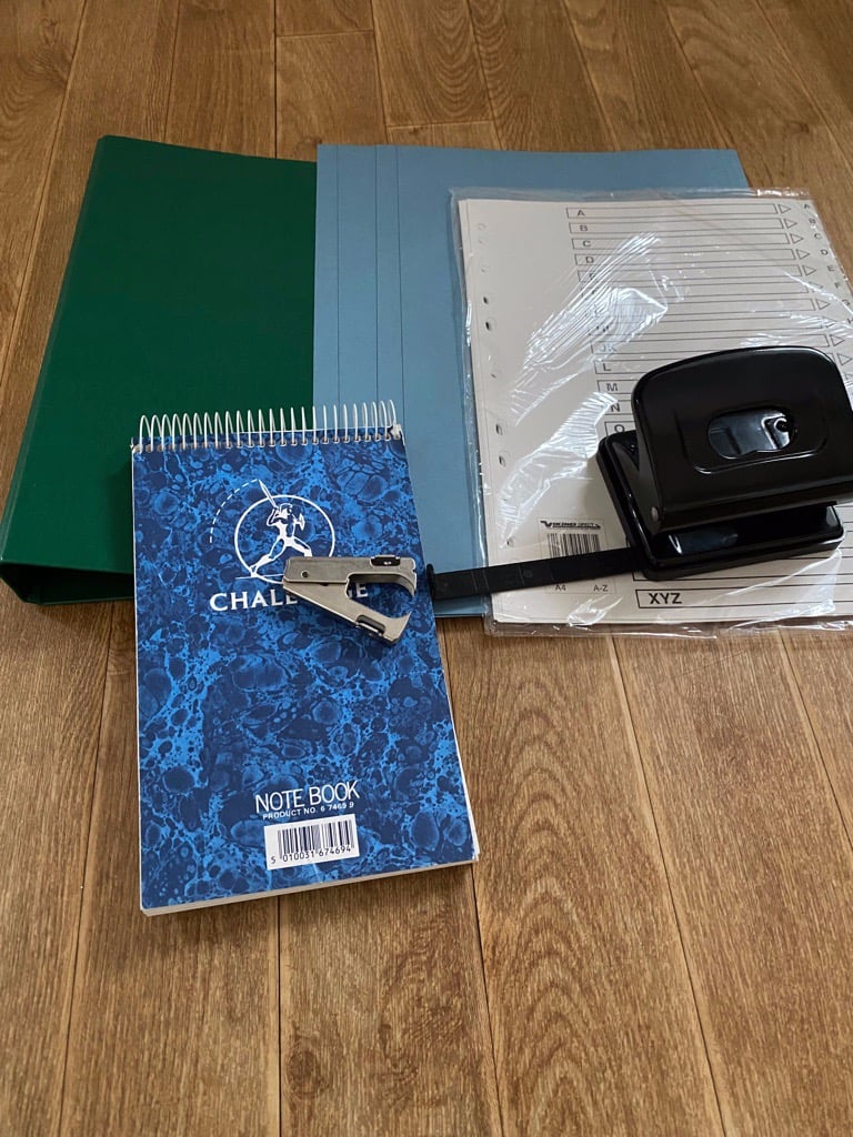 Set of stationery items as per photo