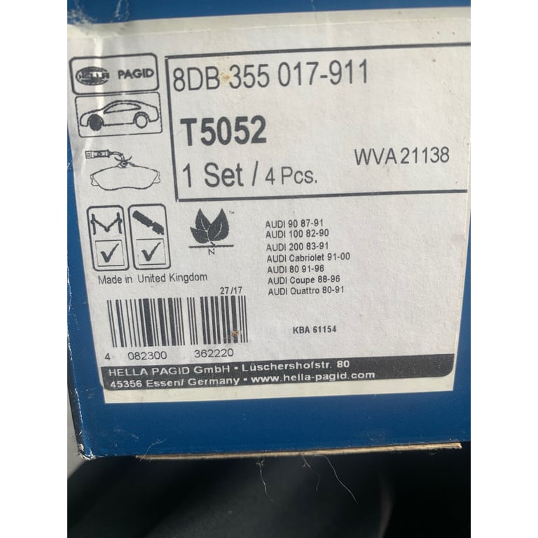 Audi s2 /80/90/quattro coupé brand New brake pads front 