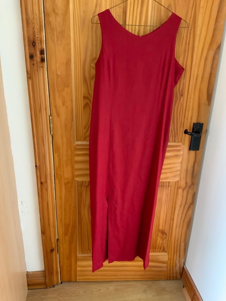 image for Wellington of Bilmore red sleeveless linen dress size 12/14