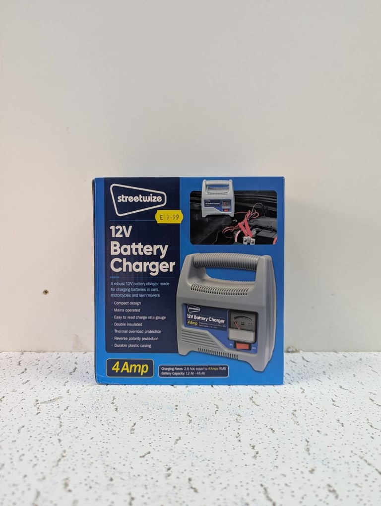 image for STREETWIZE 12V 4AMP BATTERY CHARGER