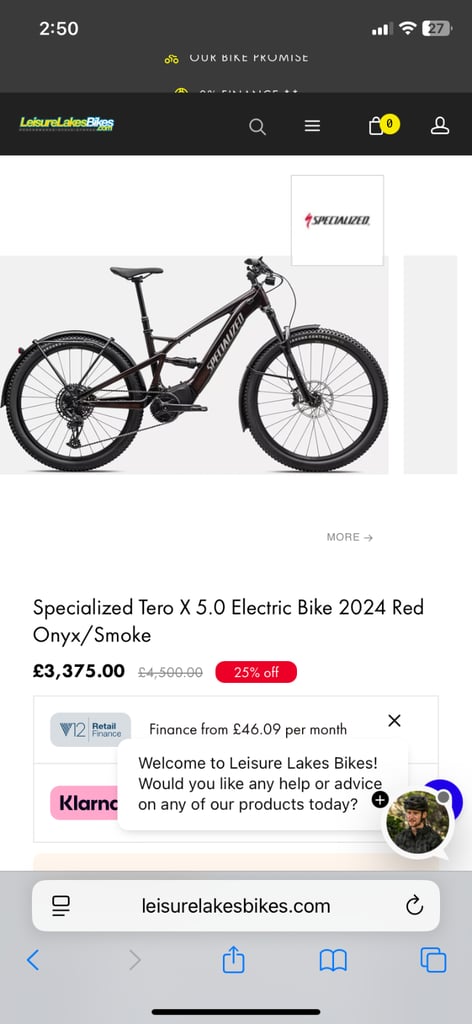 image for £4.5k new 2024 specialized tero x 5.0 (L) e-bike 43miles onit 