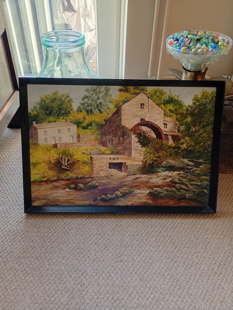 Original Oil Painting of Hartlington Sawmill by Frederick w Houghton 