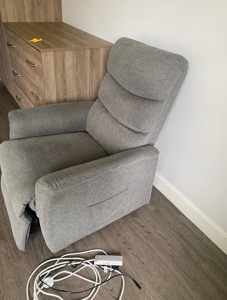 image for Electric grey fabric recliner chair