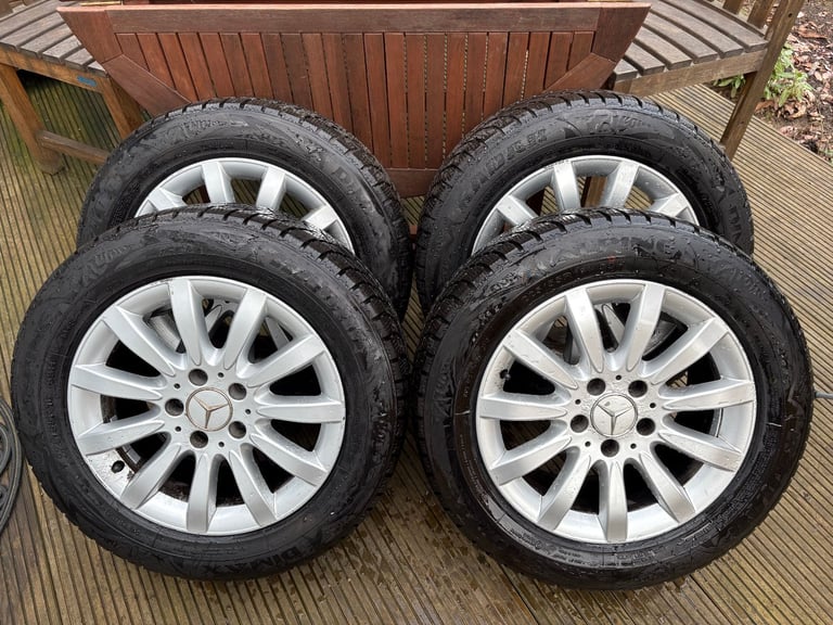 Winter Tyres Alpine 225/55R16 99H and  Rims for Mercedes E Class W211/S211