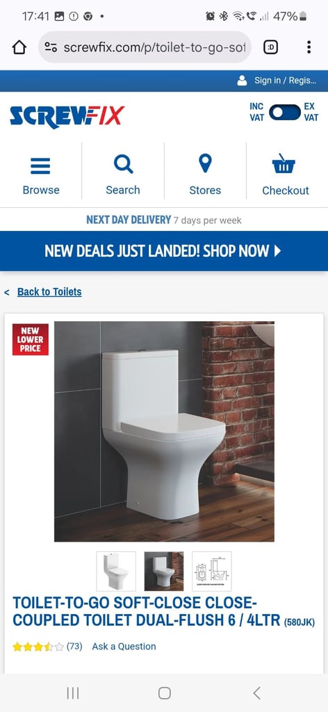 image for Brand new complete toilet in box,  never opened or usedbargain £49