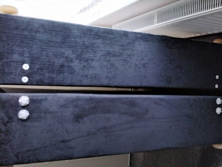 KING SIZE BED FOR SALE ( As New ) With MATCHING BLACK FABRIC HEADBOARD