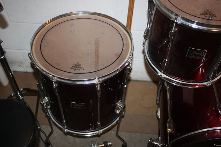 Pearl Export Wine Red 5 Piece Refurbished Drum Kit ~ 22in Bass ~ Hardware Included ~ £450 ono
