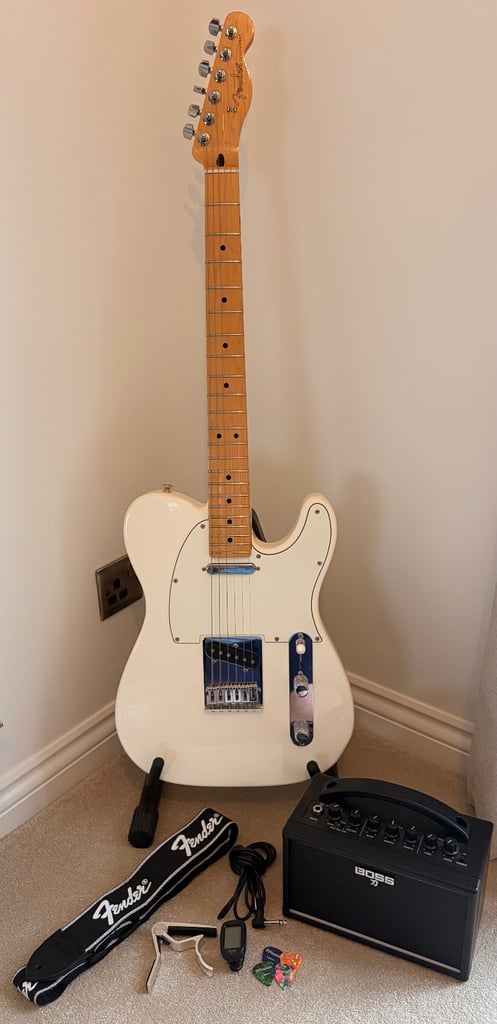 Fender Telecaster (2023) with Boss Katana Mini Amp and extras