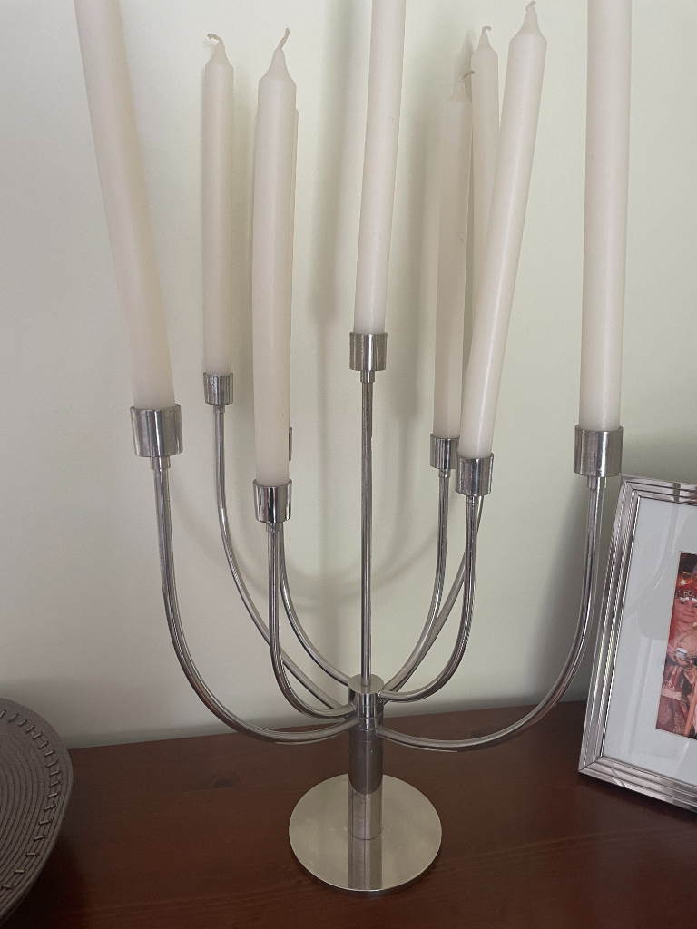 image for Large Habitat Klein Candelabra 80s Chrome Tea Light Holder Candle Moveable Arm