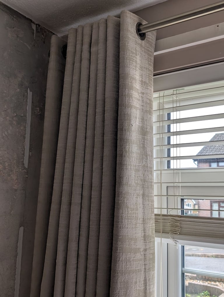 image for 2 sets of beige curtains 