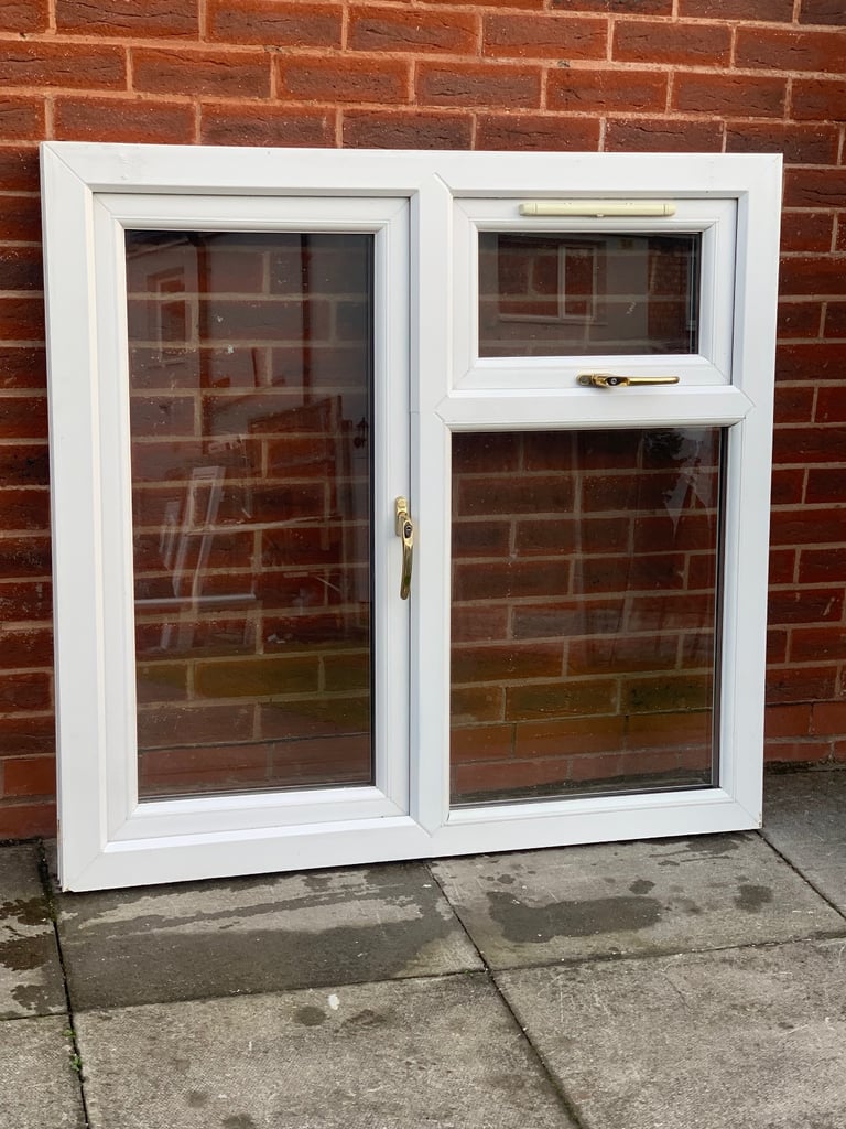 UPVC DOUBLE GLAZED WINDOW WITH SIDE & TOP OPENERS 118.5cm W 113cm H Can Deliver
