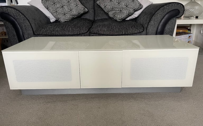 image for White glass tv/media unit 