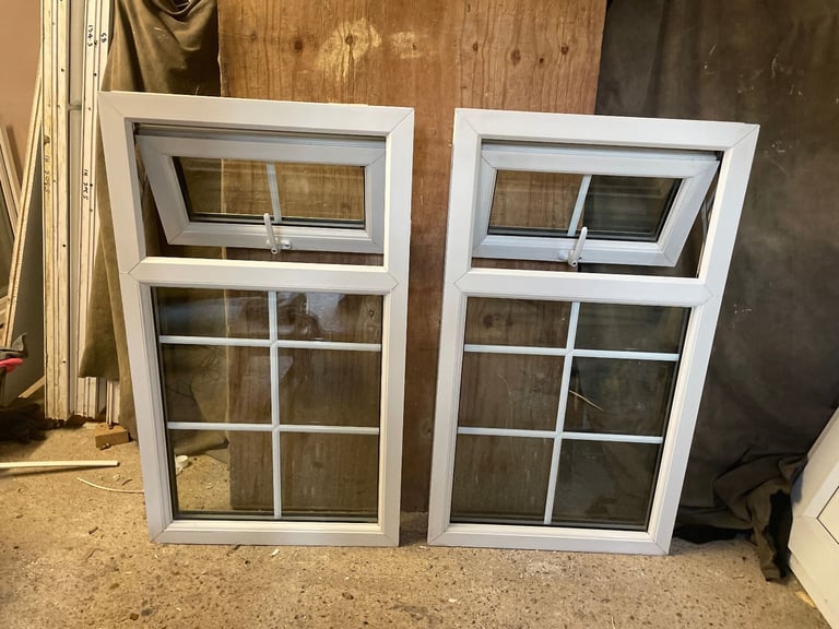 H 109 x W 63 cm - **1 LEFT** GEORGIAN UPVC DOUBLE GLAZED WINDOW - (REF: SJ457)