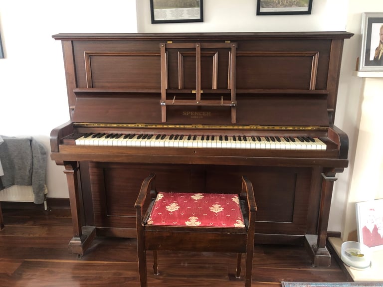 Upright piano with stool 