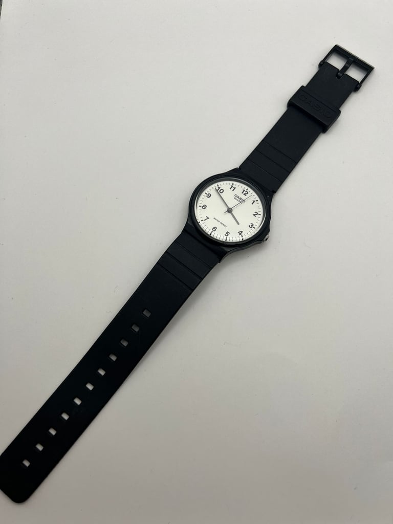 image for Casio MQ-24-7BLLGF Classic Quartz Watch – Black Resin Strap, Good Condition