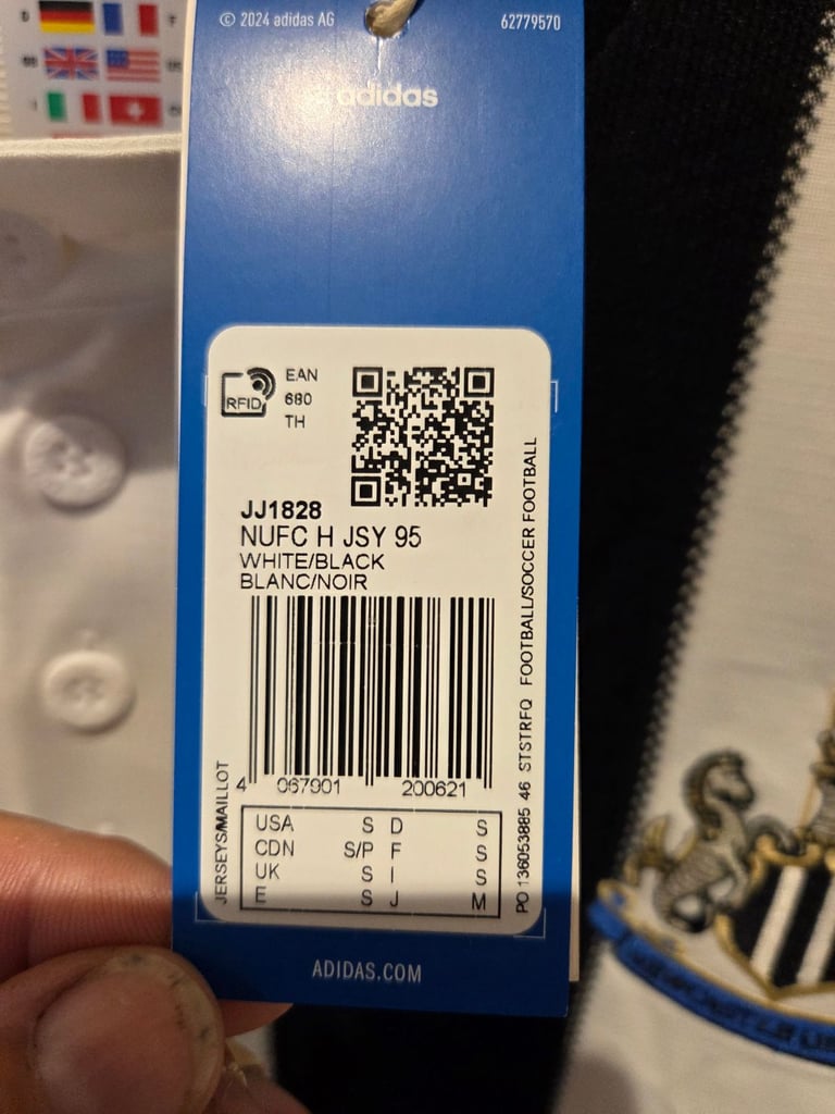 Newcastle United adidas Retro 1995-97 Home Football Shirt New