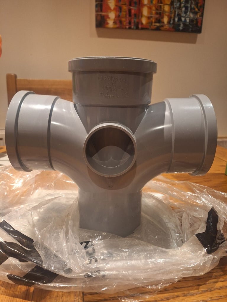 110mm Grey Polypipe Double branch