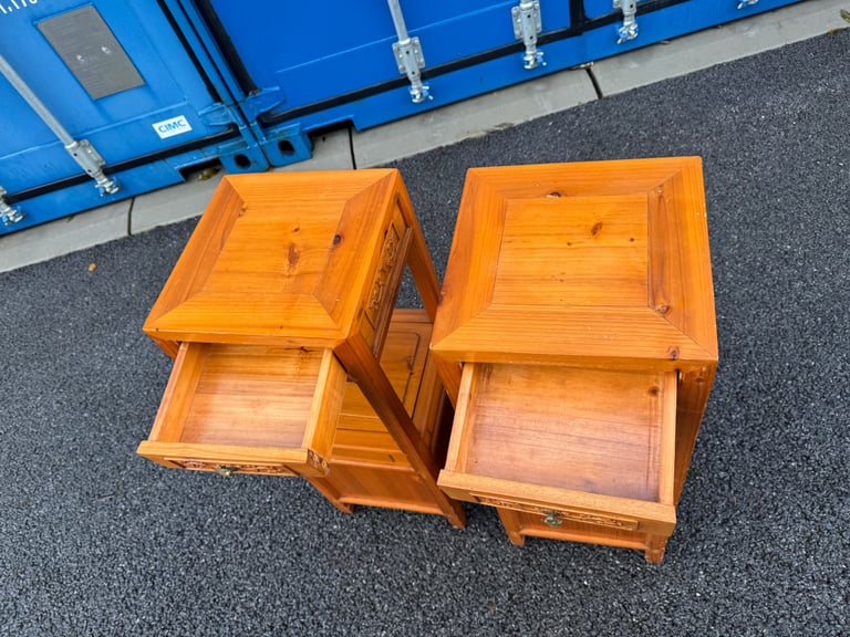 Solid Wood oriental Bedside Cabinets Possible Delivery 31 x 31 and 83 high
