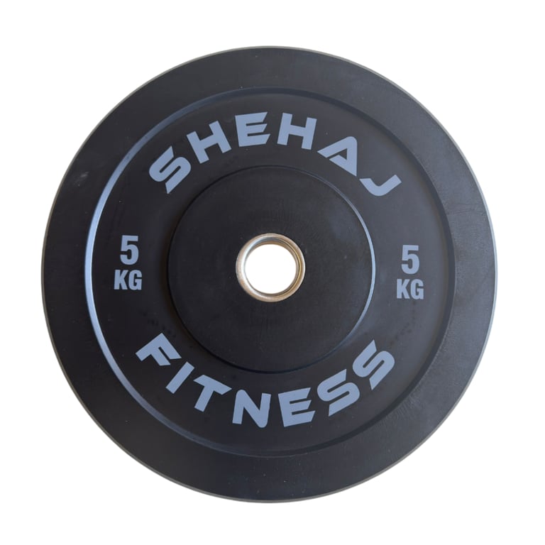 Shehaj Black Bumper Plates 100kg Set - Weights Gym Olympic