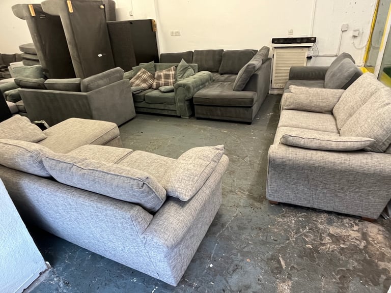 Next Grey Corner Sofa & Matching 2 Seater-Can Deliver £400 Corner 232x145cm 2 Seater 165cm