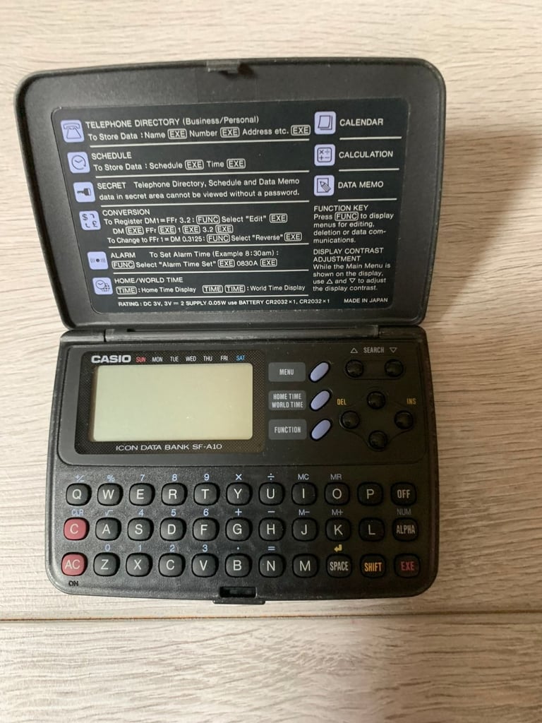 image for Collectable Casio SF-A10 Icon Data Bank Organizer - manual is missing.