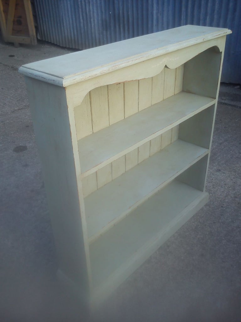 Upcycled, vintage, shabby chic, pine shelves.