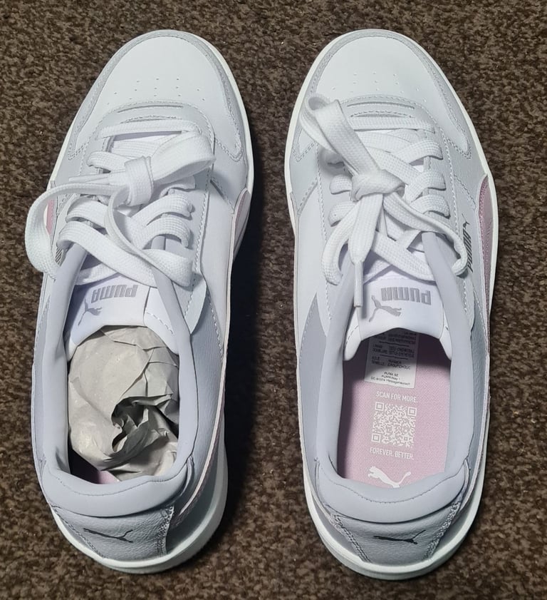 PUMA Carina Street Womens Platform Sneakers - White-Grape-Mist-Silver Size 7.5