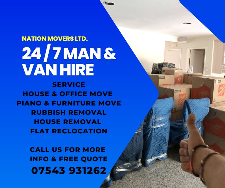24/7 HOUSE AND OFFICE MOVING MAN AND VAN HIRE FURNITURE PIANO REMOVALS NATIONWIDE SERVICE