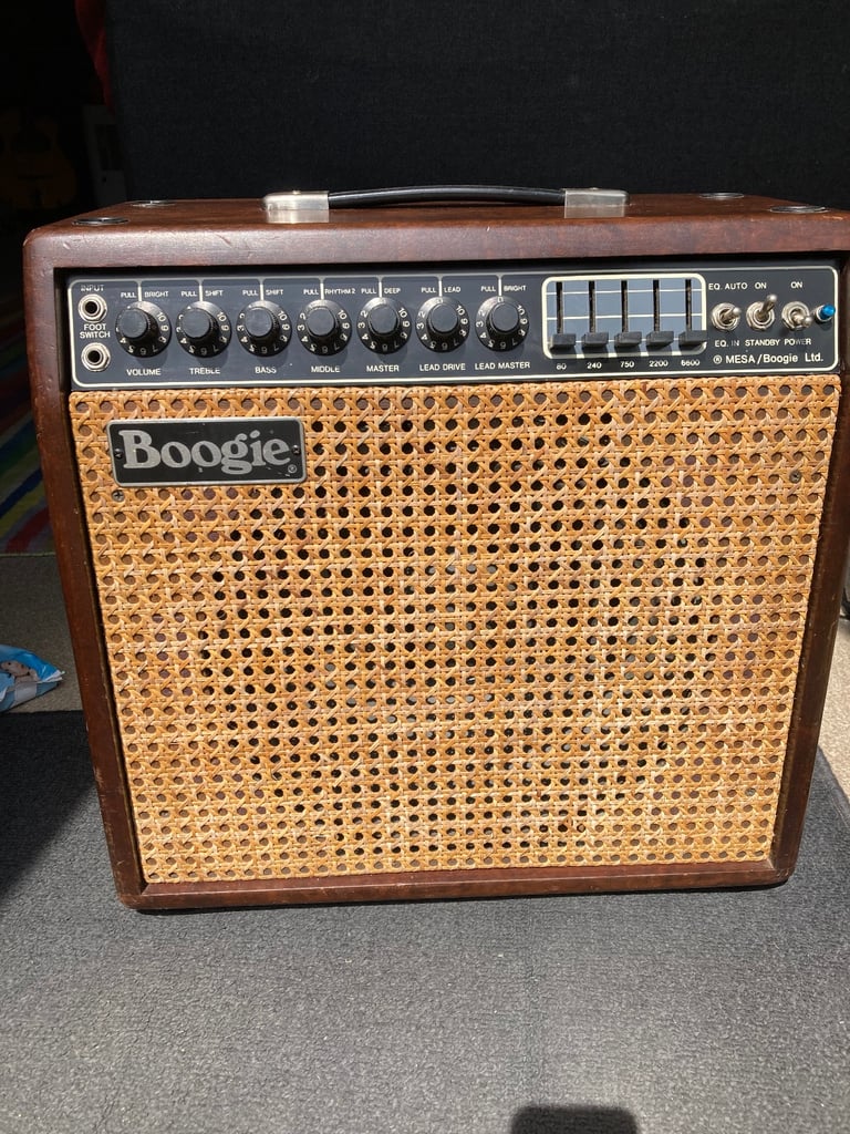 Mesa Boogie Mark III Purple Stripe with wheeled flight case