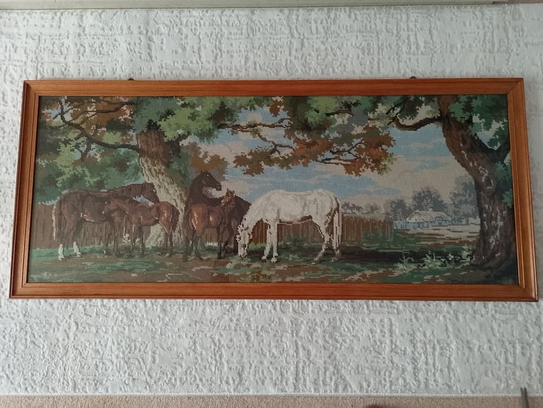 image for Tapestry picture of horse's grazing 