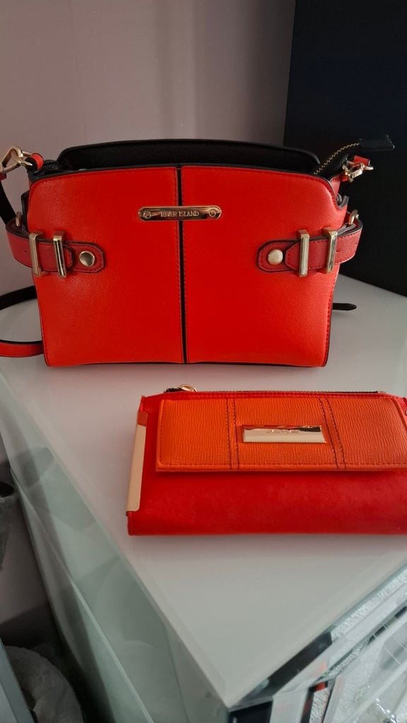image for Deep orange River island bag &purse