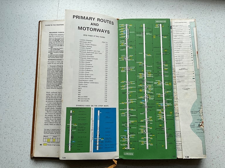 The Reader's Digest AA Book of the Road - Vintage book 1967, Maps, Flowers, Butterflies, Sea shells