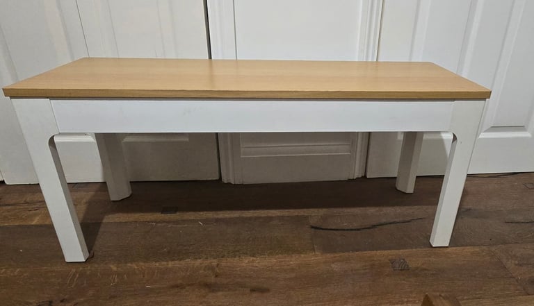 White and oak bench 105x36cm