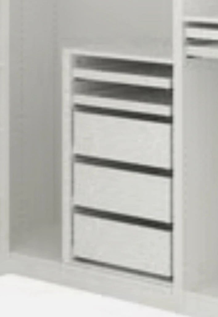 4 IKEA Komplement PAX Wardrobe White Glass Front drawers FREE DELIVERY 064