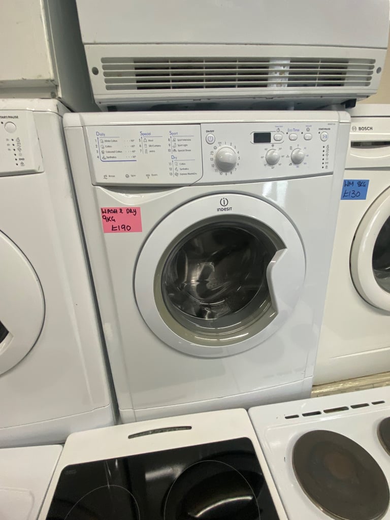 image for WHITE INDESIT 9KG WASHER DRYER FULLY FUNCTIONAL 