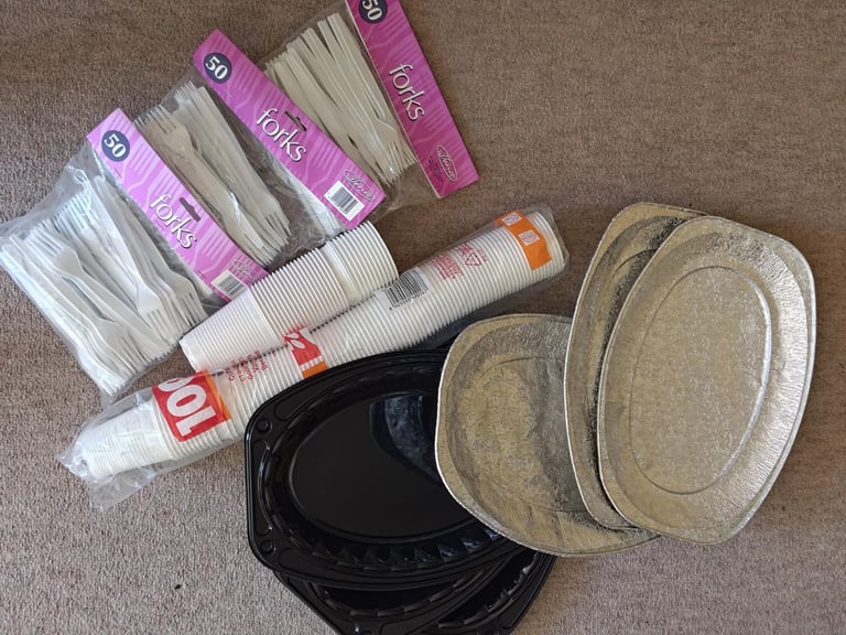 image for Plastic cups, forks & plates