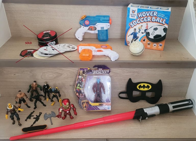 Toys; Remote Helicopter, Lego sailboat, N Rival Apollo, Illuminated T-Shirt and more...