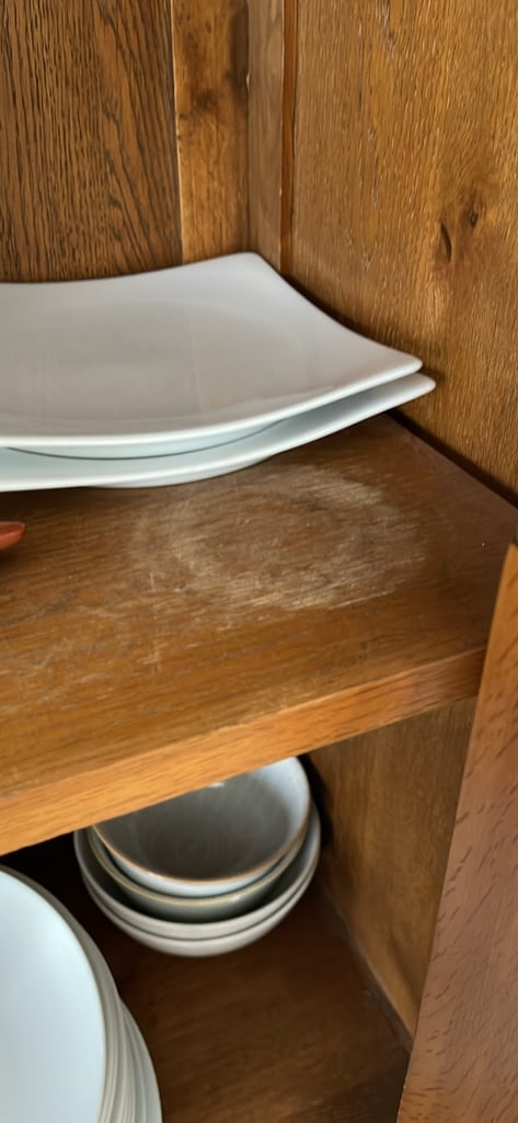 Solid oak kitchen dresser - medium brown