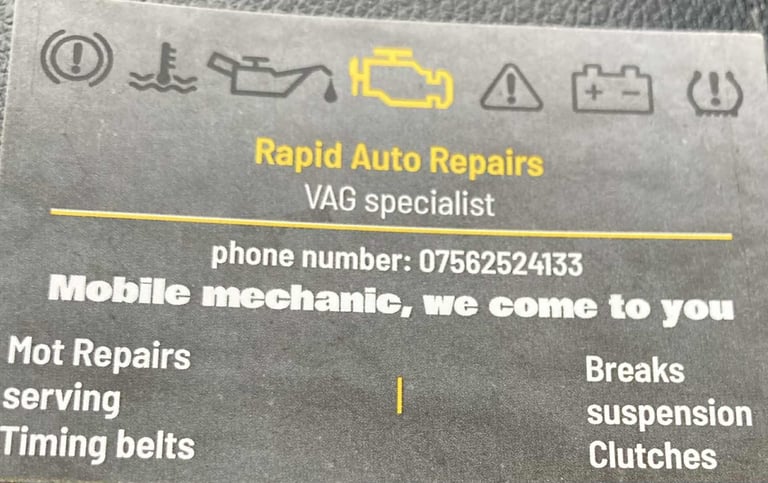 Mobile mechanic ( breaks, serving, timing belts, mot repairs)