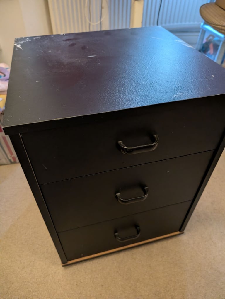 black Ikea office drawers 