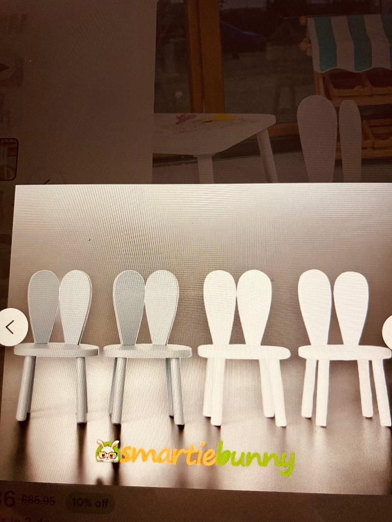 4 As New Sturdy Kids Rabbit Ears Chairs