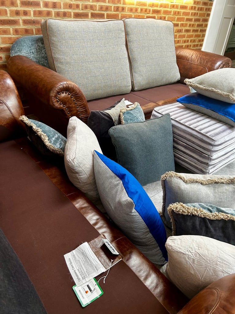 Tetrad Northwood Leather Sofa and Footstool Set ( delivery ) 