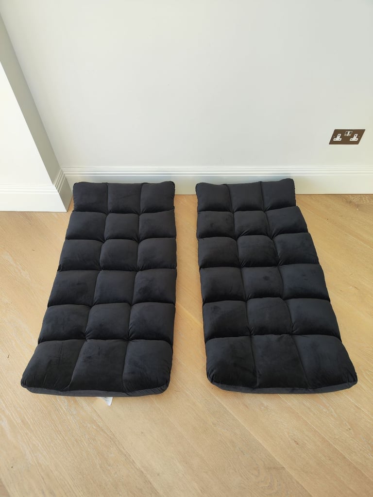 2 x Adjustable Black Floor Chairs