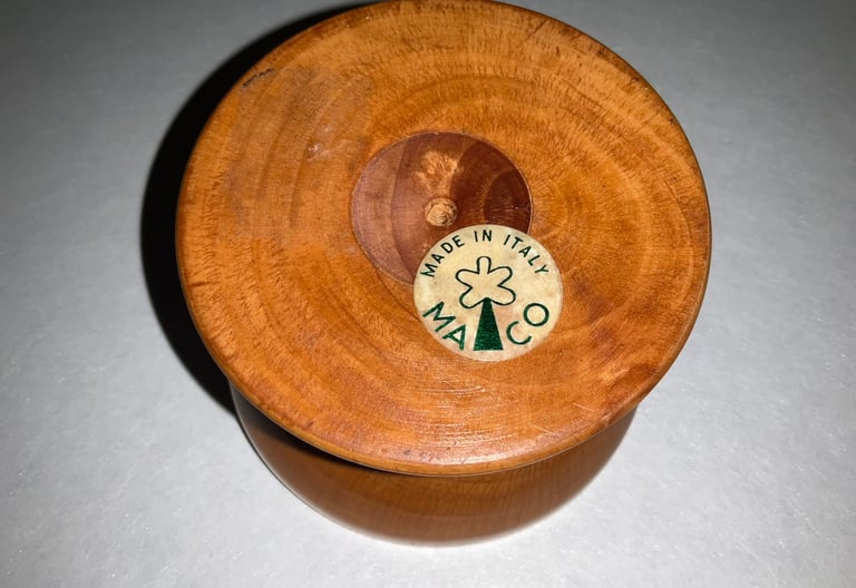 Vintage Italian Wooden Candle Base by Maco