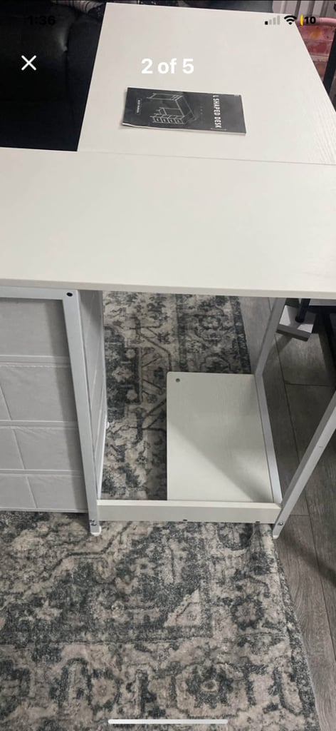 Coleshome Computer Desk with Drawer, 100cm x 70 cm Corner Desk for Home Office, Reversible L Shaped 