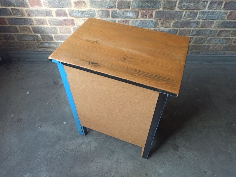 Coastal Blue Night Stand - Wooden Storage Drawer