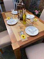Oak table and four chairs 