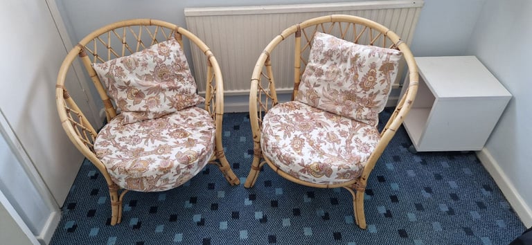 Vintage Rattan Bamboo Tub Chair, Armchair Seat ...