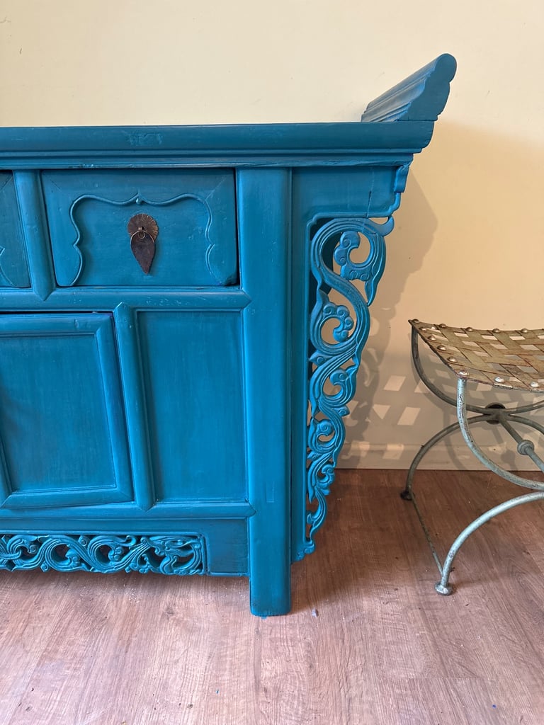 image for Beautiful painted antique side/buffet table 